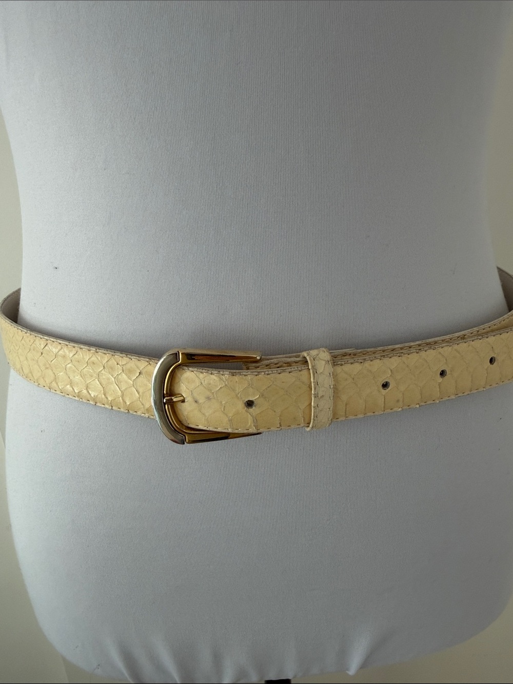 VINTAGE Heritage House Canada Belt Genuine Reptile Two Tone Buckle Dressy Chic